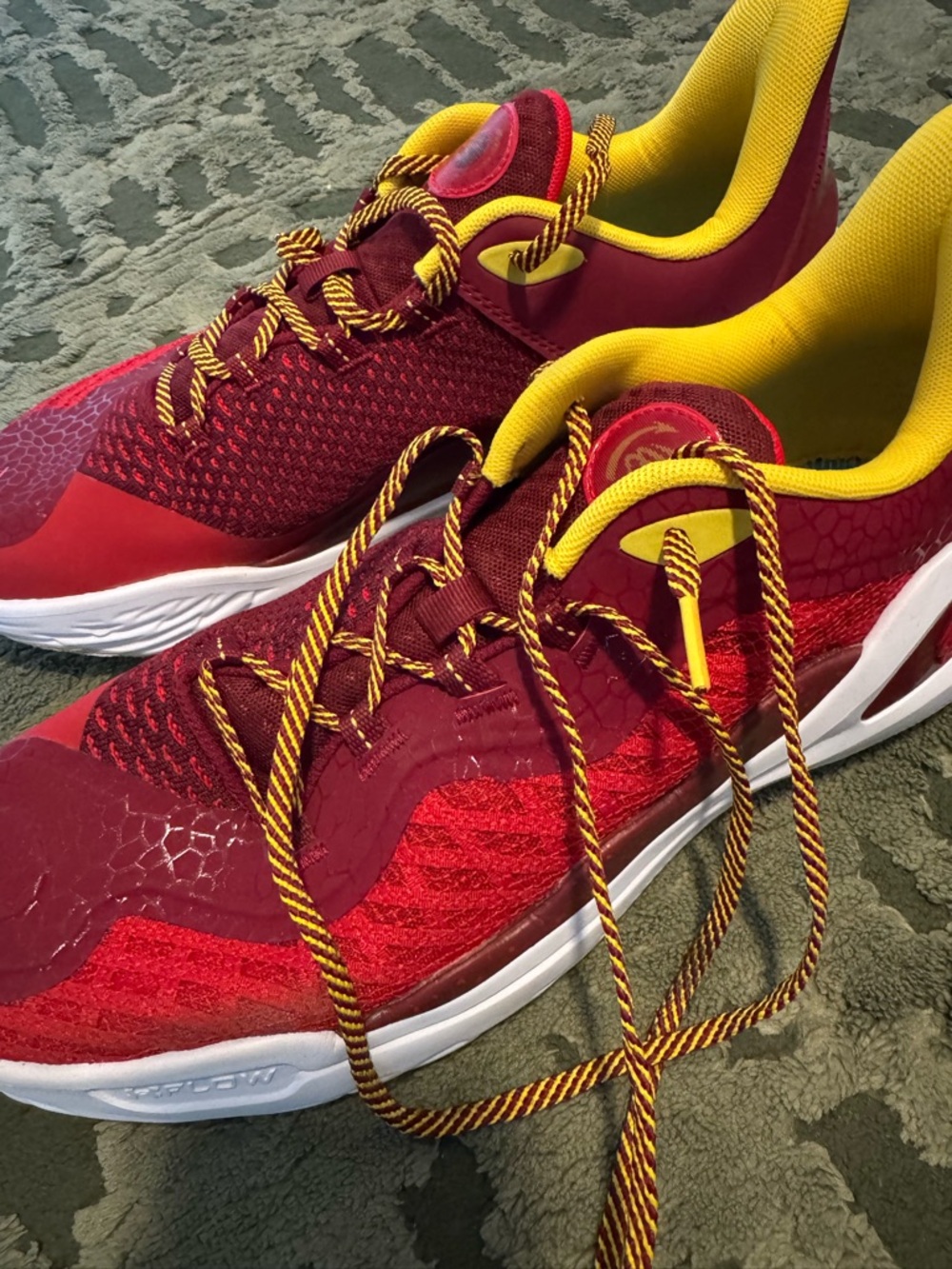 Under Armour Men's Red and Yellow Athletic Shoes - Picture 4 of 7